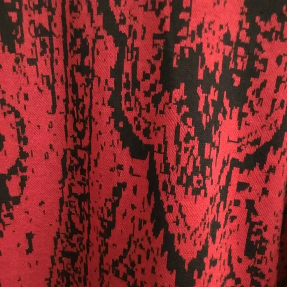 Cleo Turtleneck poncho sweater Red Black size large/Xlarge - Picture 5 of 5